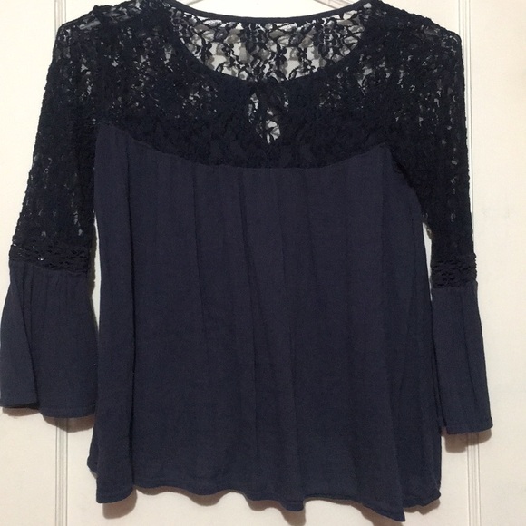 Navy blue lace blouse - Picture 4 of 5